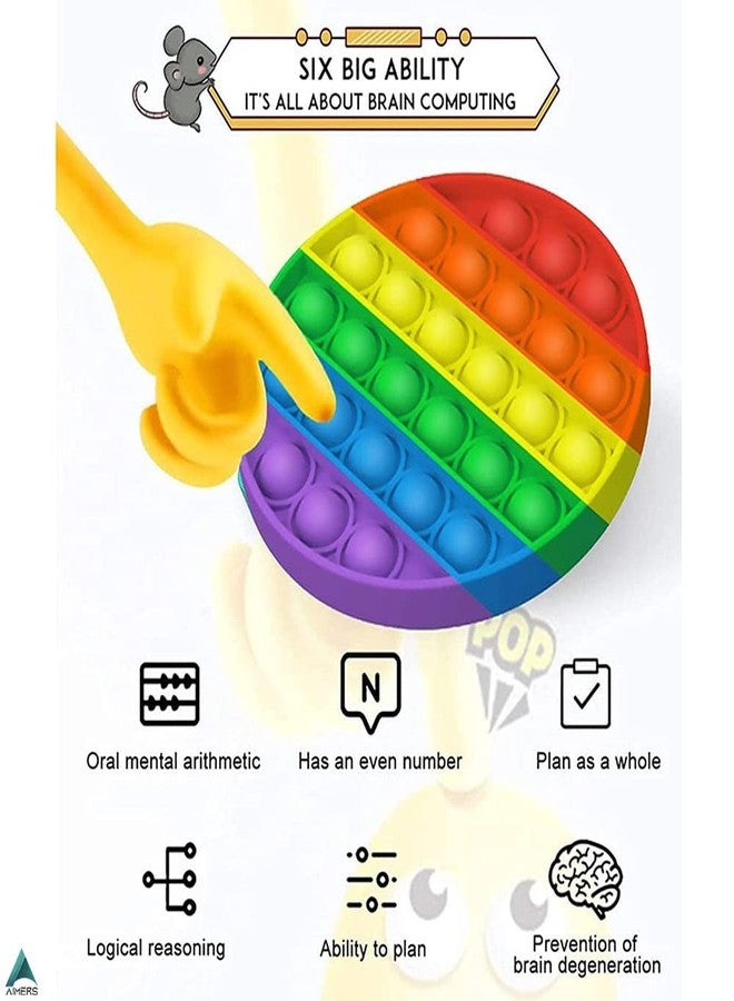 AIMERS 2 Pack Rainbow Push Pop Bubble Fidget Sensory Toy, Square Heart Bubble Popper Fidget Toy for Kids Adults Stress Reliever Anxiety Relief Game Toy Gift - Image 5