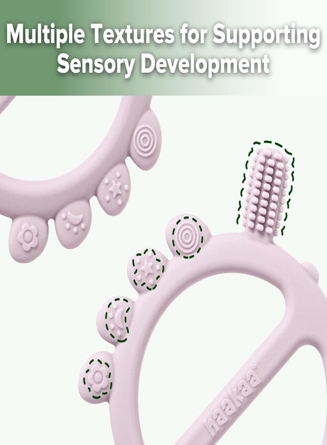 Haakaa Silicone Crab Baby Teether,Baby Toys,360°Baby Toothbrush Head for Infant Self-Brushing Training,Food-Grade Silicone,Lavender - Image 2