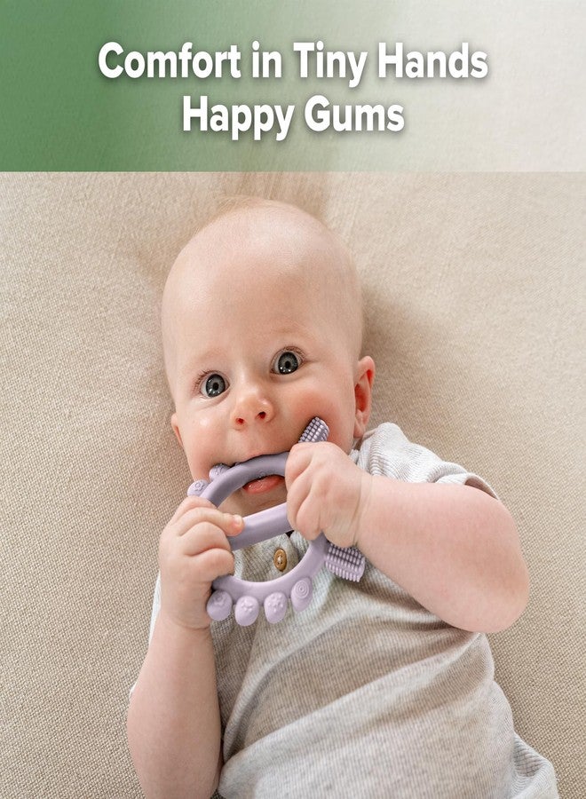 Haakaa Silicone Crab Baby Teether,Baby Toys,360°Baby Toothbrush Head for Infant Self-Brushing Training,Food-Grade Silicone,Lavender - Image 3