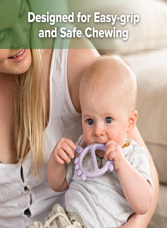 Haakaa Silicone Crab Baby Teether,Baby Toys,360°Baby Toothbrush Head for Infant Self-Brushing Training,Food-Grade Silicone,Lavender - Image 5