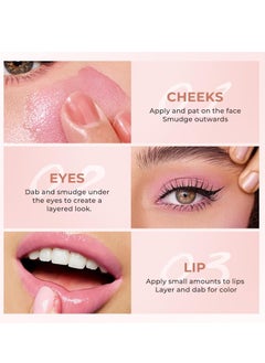 QiBest Black Cream Blush, Color Changing Blush, For Cheeks And Lips Balm Tint Makeup Black Clear Crystal Blush Color Change pH Magic Waterproof Gel Natural Cheek Makeup Blendable Multi-Use Balm Makeup  - Image 5