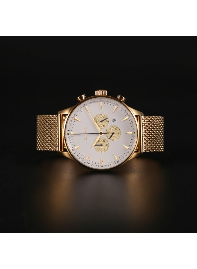 ZINK Men's Gold Stainless Steel Analog Watch | ZK127G2MS-T9 - Image 5