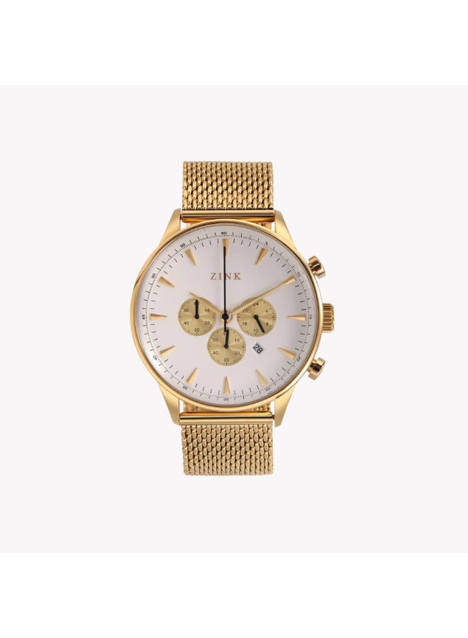 ZINK Men's Gold Stainless Steel Analog Watch | ZK127G2MS-T9 - Image 1