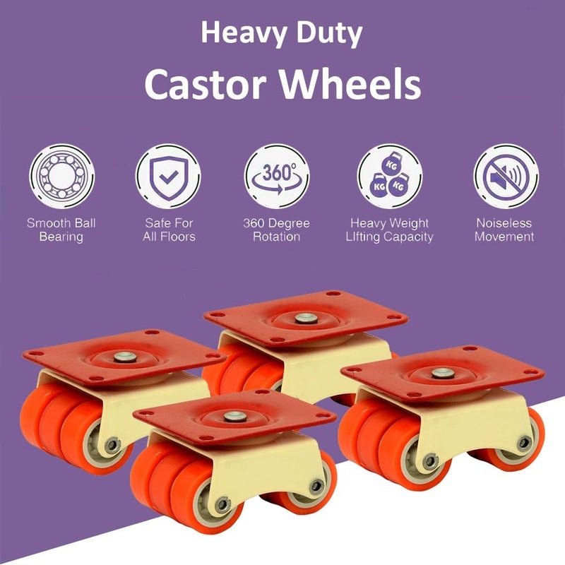 NB Crafted 360 Degrees Moving Caster Wheel with Bearing for Bed furniture Table Trolley Sofa moving Heavy Duty Weight C apacity upto 500600 Kg Pack of 4 - Image 4