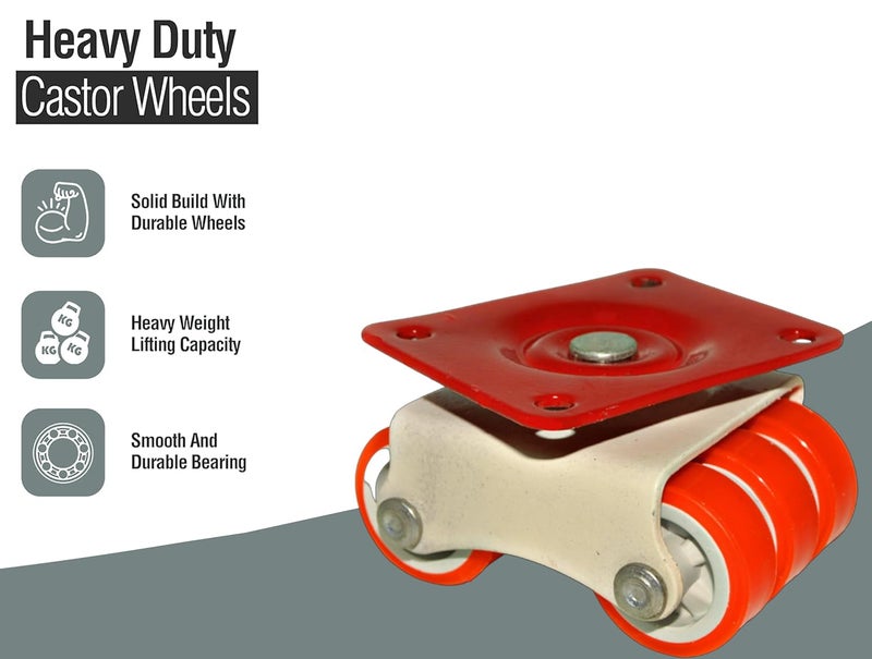 NB Crafted 360 Degrees Moving Caster Wheel with Bearing for Bed furniture Table Trolley Sofa moving Heavy Duty Weight C apacity upto 500600 Kg Pack of 4 - Image 5