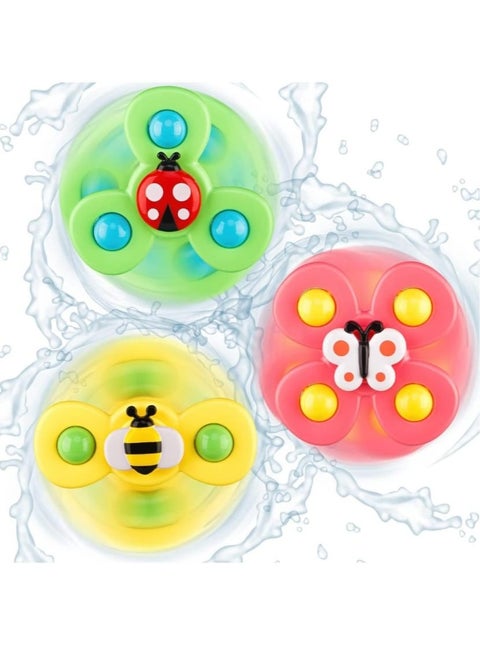 3 pieces Suction cup spinner toys ,Spinning baby toys ,Sensory toys for babies