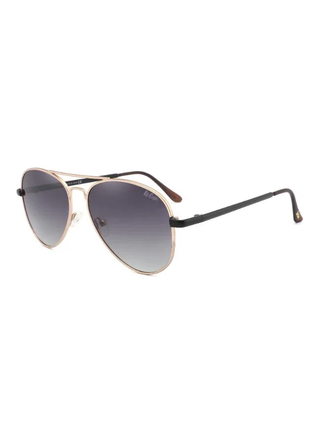 Lee Cooper Polarized Sunglasses Gold Frame Grad Smoke Mirror Lens 57mm  - LC1015C03