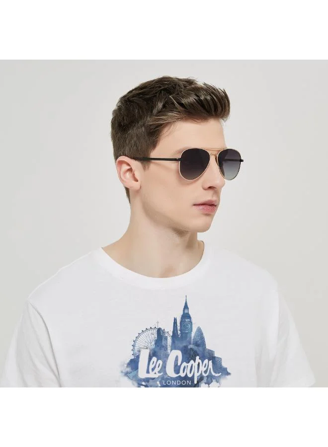 Lee Cooper Polarized Sunglasses Gold Frame Grad Smoke Mirror Lens 57mm  - LC1015C03