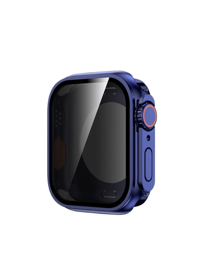 غلاف شامل كلي مقاوم للماء أزرق + برتقالي لساعة أبل 11، مقاس 42 ملم/46 ملم [نموذج مقاوم للماء]