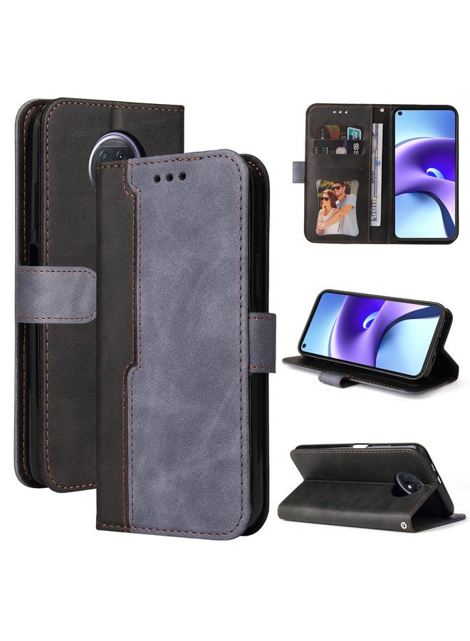 Case For Xiaomi Redmi Note 9T / Note 9 5G Business Stitching-Color Horizontal Flip PU Leather Case with Holder & Card Slots & Photo Frame