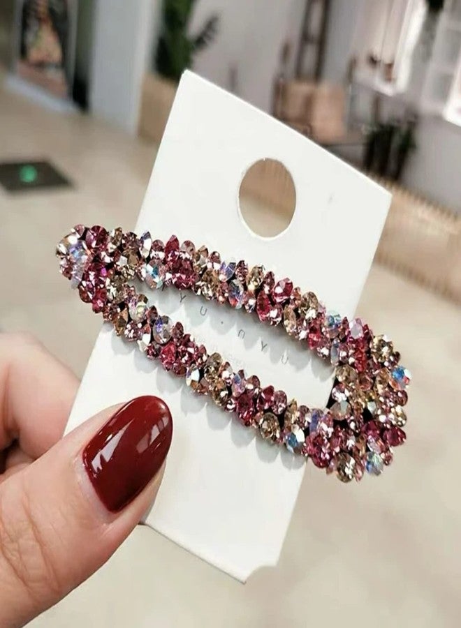 VSAKSH 10 Pieces Rhinestone Clip for Hair Crystal Snap Hair Barrette Colorful Hair Clips Diamond Hairpin Metal Hair Accessories for Women Girl (Rectangle & Triangle Shape) - Image 3