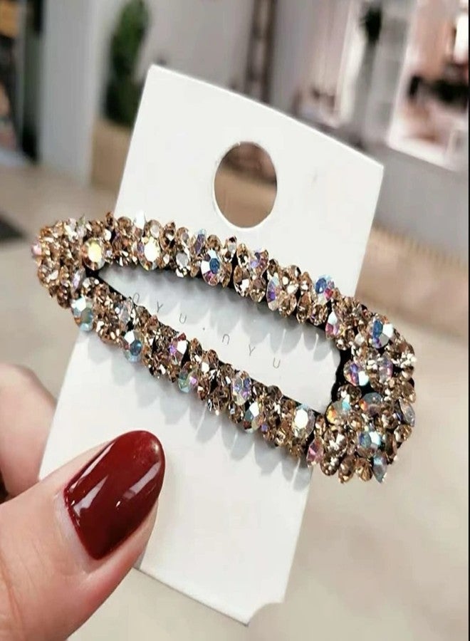 VSAKSH 10 Pieces Rhinestone Clip for Hair Crystal Snap Hair Barrette Colorful Hair Clips Diamond Hairpin Metal Hair Accessories for Women Girl (Rectangle & Triangle Shape) - Image 4