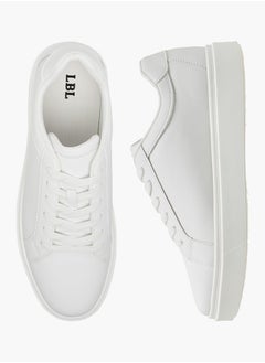 LBL by Shoexpress Men's Solid Ankle Sneakers with Lace-Up Closure  - Image 1