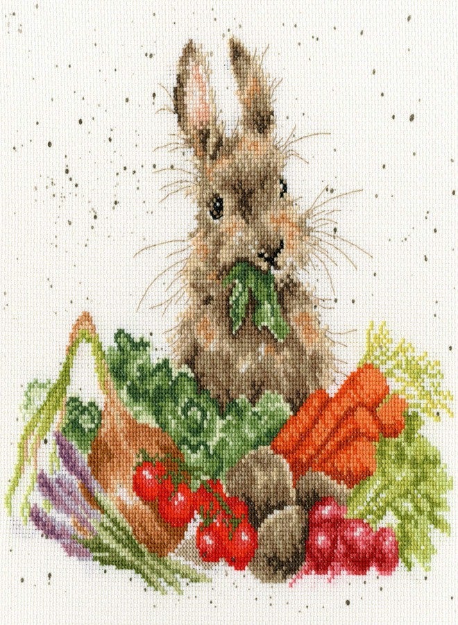 Bothy Threads Counted Cross Stitch Kit Rabbit and Vegetables 26x26cm XHD52