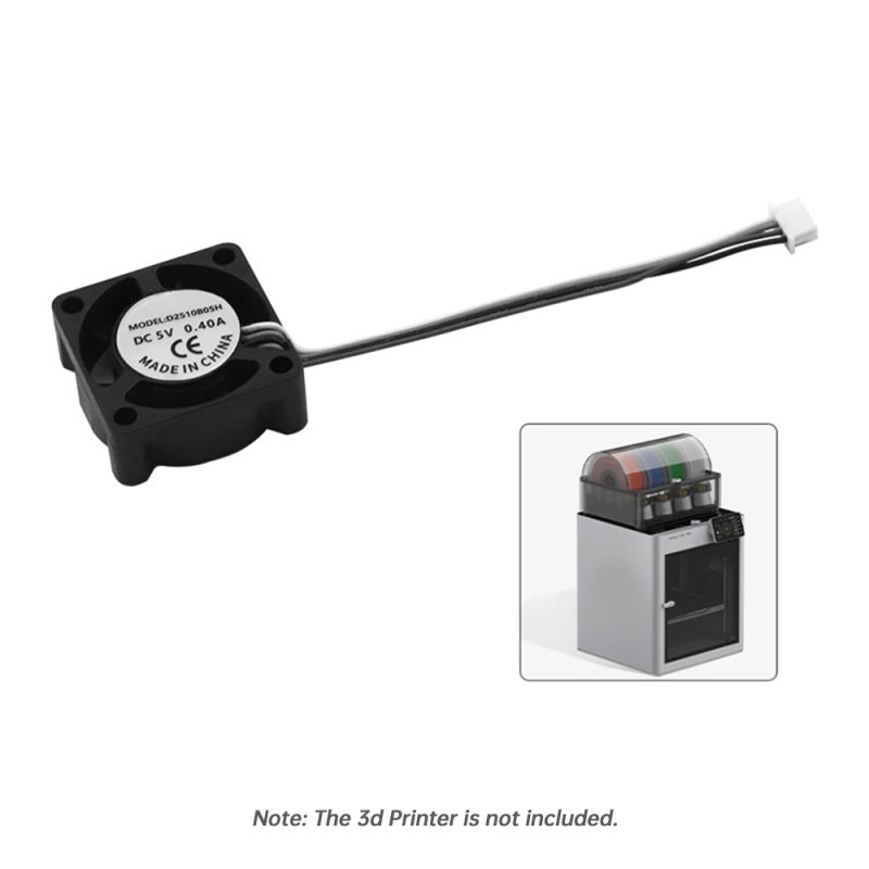 Mini Fan 2510 Double Ball Bearing Fan - DC 5V 0.4A 15000±10% RPM ZX1.25-4P Terminal Easy Installation High-Efficiency Heat Dissipation for Bambu P1P Bambu X1 3D Printer Accessories - Image 5