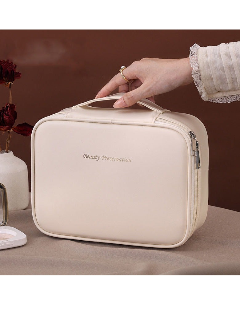 general Free partition large capacity premium feeling portable cosmetic bag travel makeup brush storage bag wash bag - Image 3