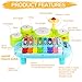 AugToy Baby Piano Drum Set for Toddlers 13 Musical Toys 3 In 1 Baby DJ Table Piano Keyboard Xylophone Instruments for 1 2 Year Old Boys Girls Music Light Activity Table 61218 Months Old Birthday Gifts - Image 3