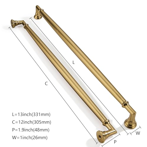 ZAUYX 1 Pack 12 Inch Hole Center Appliance Pulls Champagne Bronze Cabinet pulls Solid Heavy Duty Cabinet Pull Cabinet Handles Kitchen Cabinet Hardware Vanity Handles Bathroom Cabinet pulls - Image 3
