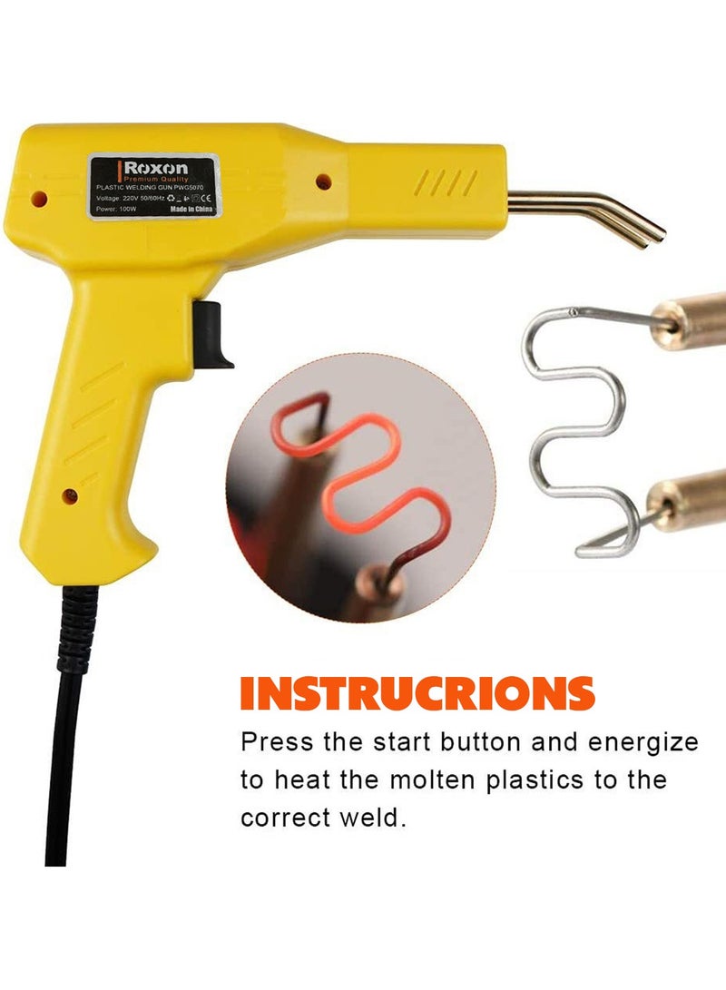روكسون Roxon 220 فولت 50/60 هرتز البلاستيك لحام بندقية 100 واط الساخن دباسة آلة لحام طقم تصليح مصد السيارة PWG5070 - Image 4
