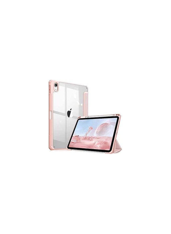 Generic - Case Compatible with New iPad 10 (2022) 10.9 with Built-in Pencil Holder, for iPad 10 (2022) 10.9 with Hard Clear Back Cover, (Pink) - Image 1