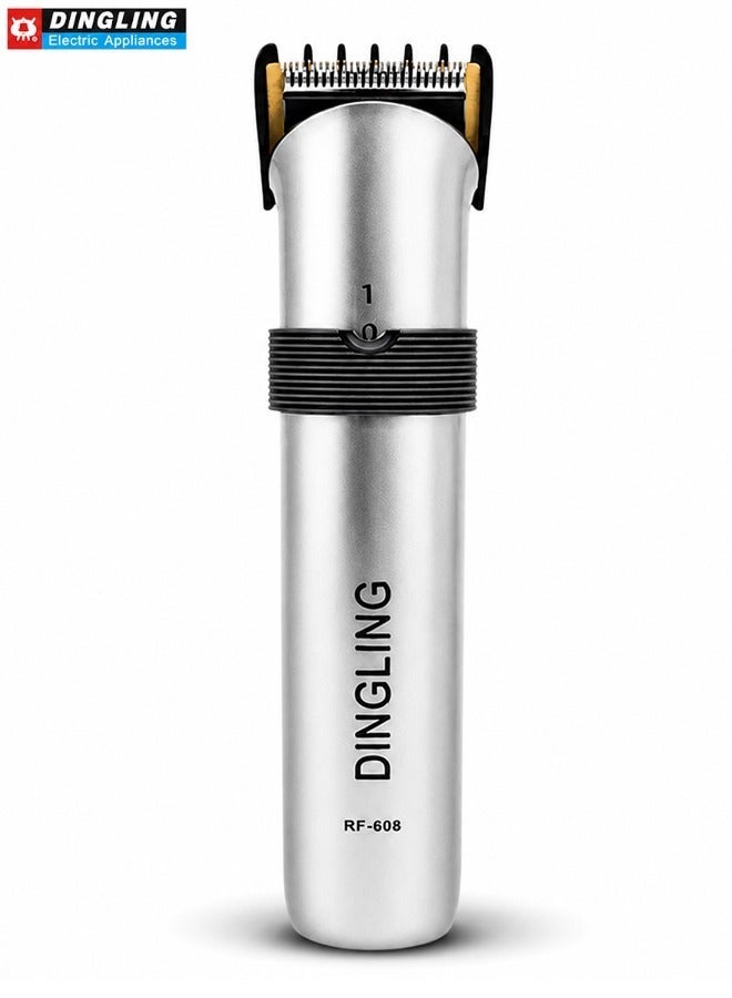 دينجلينج ماكينة DINGLING RF-608 الاحترافية لتشذيب شعر اللحية والجسم؛ ماكينة لاسلكية قابلة لإعادة الشحن مزودة بشفرة دقيقة على شكل حرف T، وأمشاط توجيه، ومحرك منخفض الضجيج، وتصميم مريح، وقاعدة شحن؛ مجموعة متكاملة للعناية بمظهر الرجال (للحية، والجسم، والصدر، وتحت الإبط) ومناسبة للسفر. - Image 2
