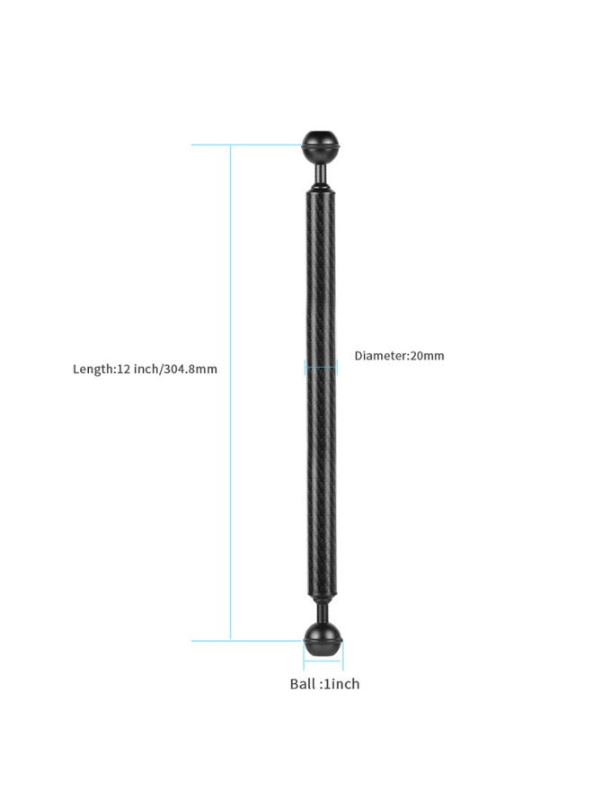 Diving Carbon Fiber Buoyancy Light Arm 5/6/7/8/9/10/11/12 Inch Fill Light Arm Diving Photography Accessories-Color:Diameter 20mm12 Inch Black  - Image 1