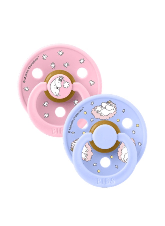 Bibs x Moomin Pacifier Colour 2 pack Dreaming Latex Size 1 Baby Pink mix