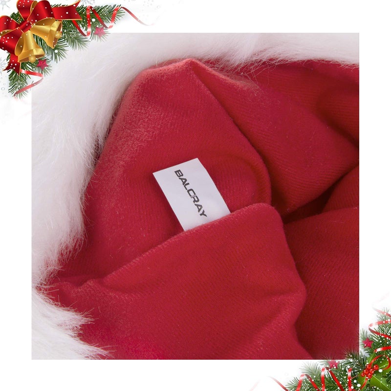 BALORAY Santa Hat for Adults Big Santa Hat Comfort Double Liner Plush Red Velvet - Image 5