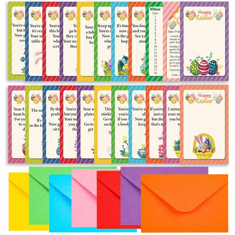 BEUFSE Indoor Easter Scavenger Hunt Cards with Envelopes, Easter Egg Hunt, Indoor Scavenger Hunt Games, Easter Bunny, Easter Party Activities, Indoor Easter Party Games-fhjxbk001 - Image 1