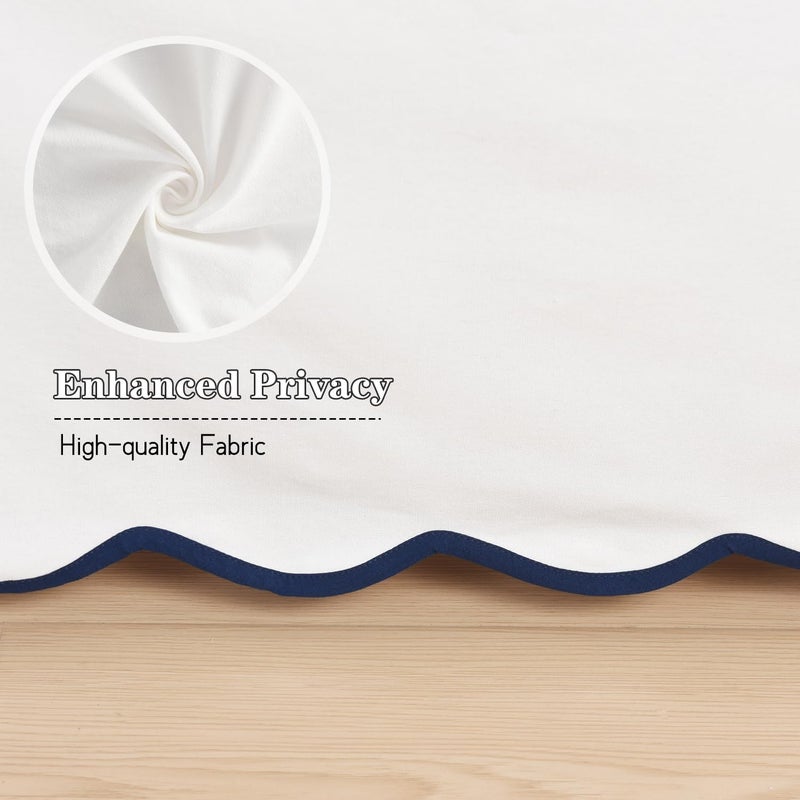 White Chic Queen Bed Skirt - Easy Fit Scallop Edge Pleated Bedskirts, 14 Inch Drop Anti-Slip Dust Ruffle, Thick Fabric for Enhanced Privacy, Pre-Washed for Long-Lasting Use(N60022) - Image 5