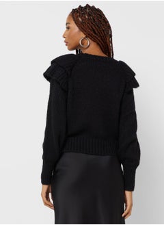 ONLY Ruffle Sleeve Knitted Sweater  - Image 2