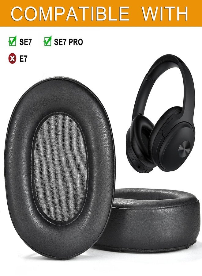 defean SE7 Earpads Ear Cushions Replacement Cover Compatible with COWIN SE7 / SE7 PRO Headphones,High-Density Noise Cancelling Foam,Softer Leather,Added Thickness - Image 2