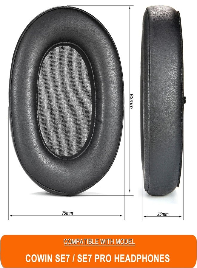 defean SE7 Earpads Ear Cushions Replacement Cover Compatible with COWIN SE7 / SE7 PRO Headphones,High-Density Noise Cancelling Foam,Softer Leather,Added Thickness - Image 3