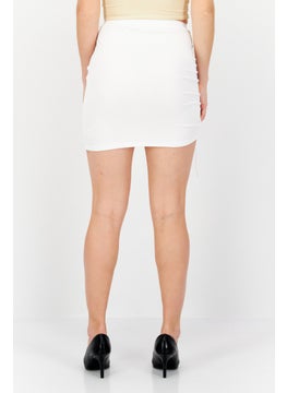 BB Dakota by Steve Madden Women Ribbed Mini Skirt, White  - Image 2