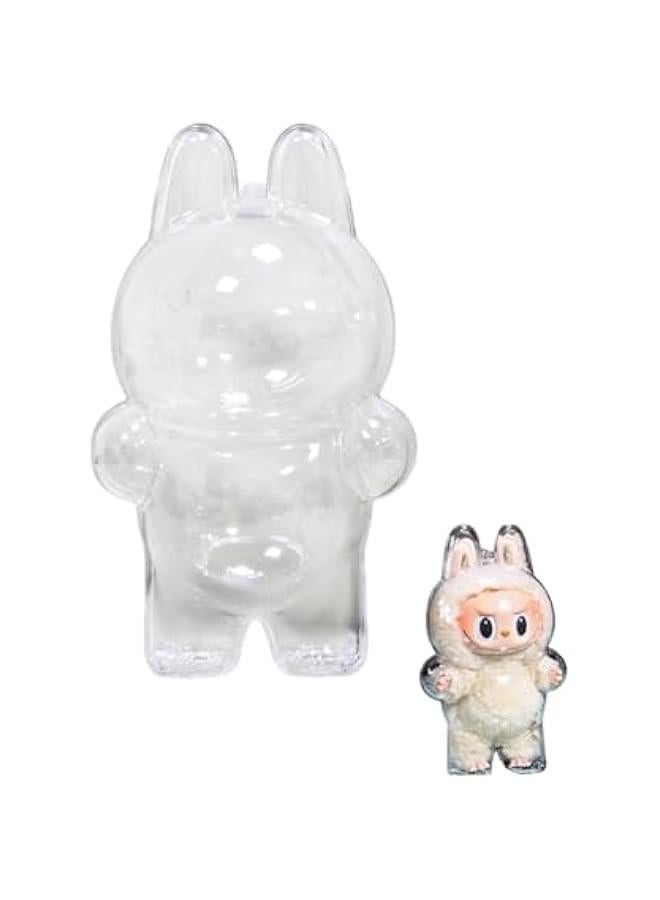 Doll Clear Display Bag, Portable Figures Storage PVC Bag with Keychain, Mini Hanging Box Dustproof Box for 10cm Plush(Without Doll) (Standing Posture Bag)  - Image 1