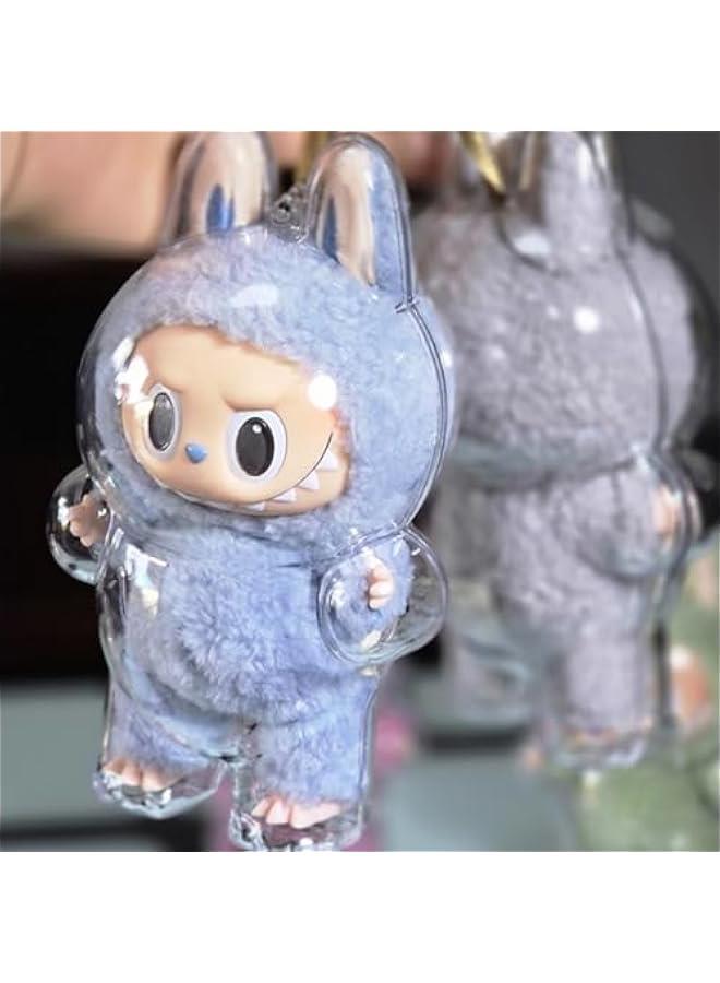 Doll Clear Display Bag, Portable Figures Storage PVC Bag with Keychain, Mini Hanging Box Dustproof Box for 10cm Plush(Without Doll) (Standing Posture Bag)  - Image 5