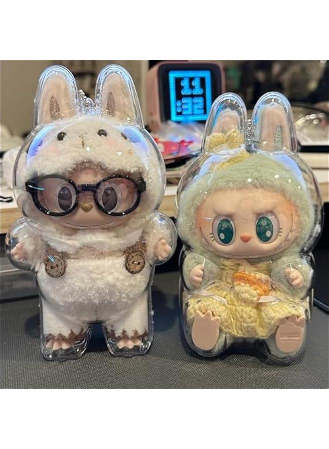 Doll Clear Display Bag, Portable Figures Storage PVC Bag with Keychain, Mini Hanging Box Dustproof Box for 10cm Plush(Without Doll) (Standing Posture Bag)  - Image 4
