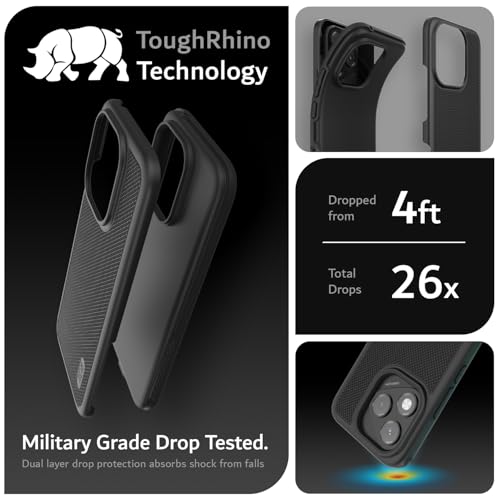 TUDIA DualShield Grip Designed for Honor 400 Lite (2025), [MergeGrip] Military Grade Dual Layer Shockproof Slim Tough Heavy Duty Protective Phone Case Cover (Black) - Image 2