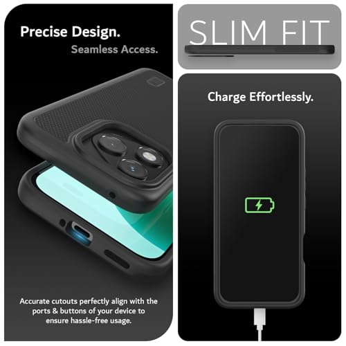 TUDIA DualShield Grip Designed for Honor 400 Lite (2025), [MergeGrip] Military Grade Dual Layer Shockproof Slim Tough Heavy Duty Protective Phone Case Cover (Black) - Image 5