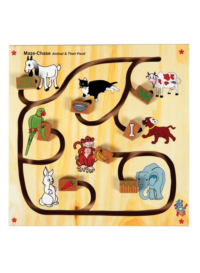 Skillofun Maze Chase - Animal And Their Food, Multi Color - Kids