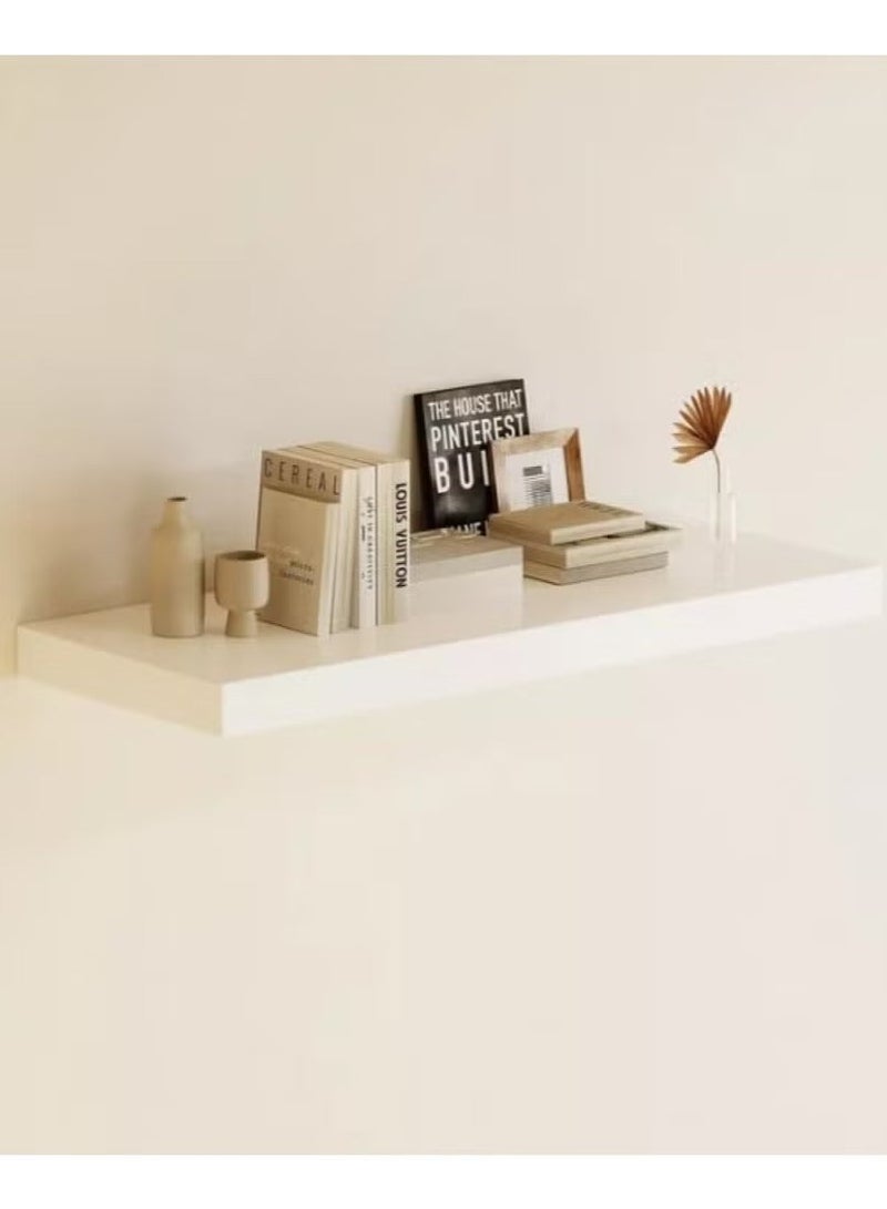 كريسلو  رف حائط عائم مستطيل ابيض 80 × 25 × 3.8 سم - Image 1
