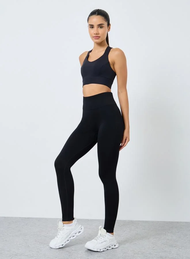 Styli Active Seamless Tonal Jacquard Leggings