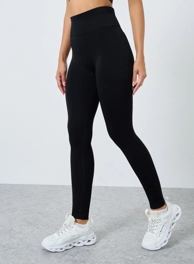 Styli Active Seamless Tonal Jacquard Leggings