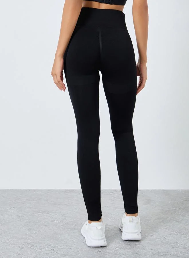 Styli Active Seamless Tonal Jacquard Leggings