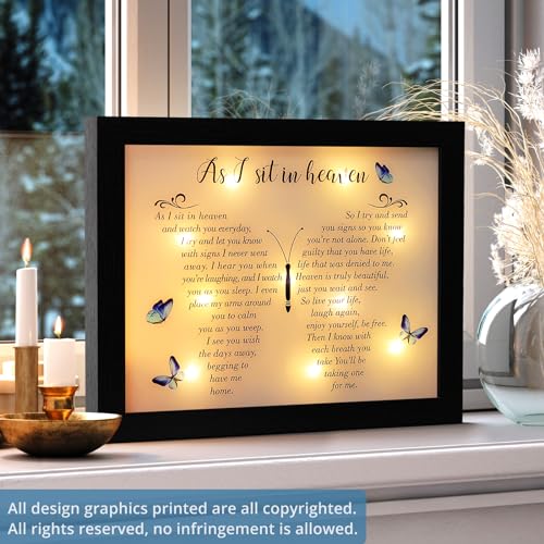 Fabuday Memorial Gifts LED Shadow Box - Sympathy Gift in Memory of Loved One Gifts, Rememberance Gift for Loss of Mother Father Mom Dad, Funeral Condolences Bereavement Gift Ideas - Image 2