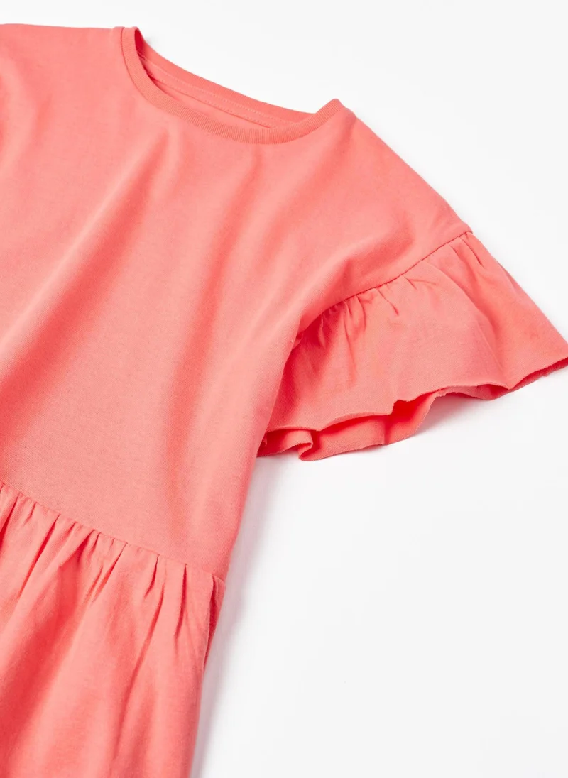 زيبي Cotton T-shirt with Frills for Girls
