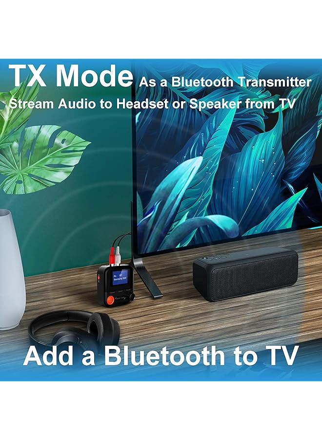 Excefore Bluetooth Transmitter And Receiver With Lcd Screen, Versatile 2-In-1 Adapter, 5 Eq Modes, Tf Card Support, 3.5Mm Aux Rca, Ideal For Tv, Pc, Car, Mp3, Cd Player, Speaker, Headset - Image 4