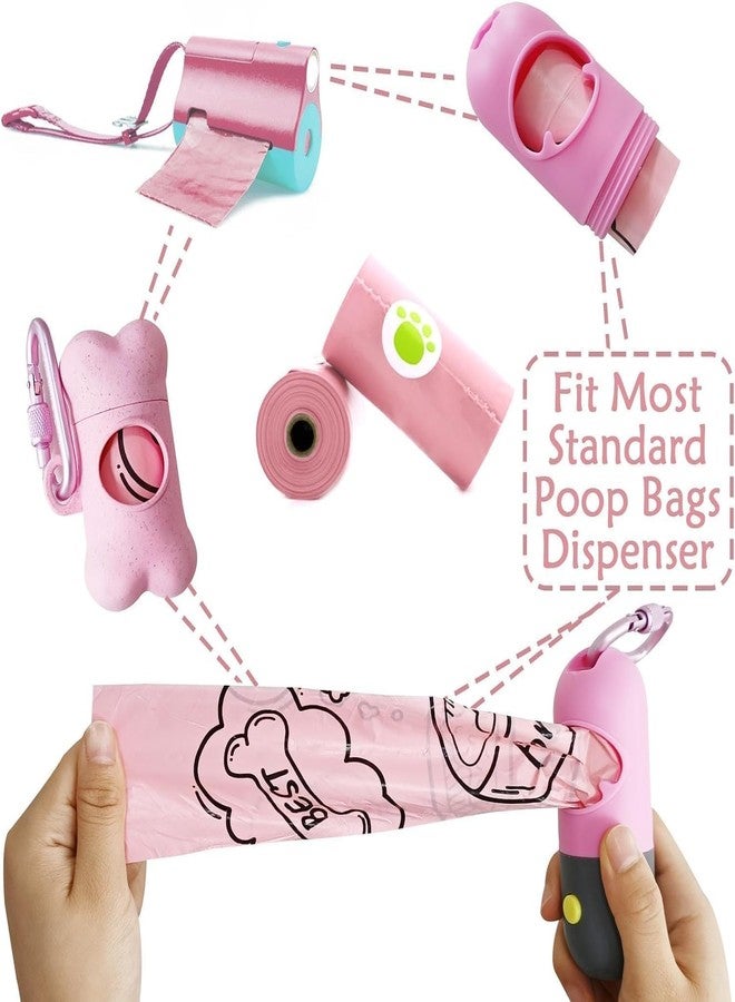 YUCHIYA 2 Pack Dog Poop Bag Holder with 2 Rolls of Blue Leak-Proof Dog Waste Bags Poop Bag Dispenser with Leash Clip Key Ring (Pink, 1 Holder 135 Bags) - Image 3
