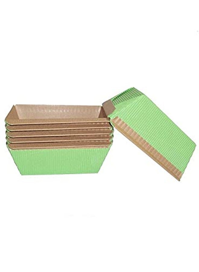 Bakerelation Bake & Serve Paper Baking Mould by - Plum Cake Mould Green 10 Pcs