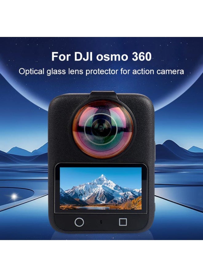 Premium Tempered Glass Lens Protector for DJI Osmo 360, 10H Hardness Lens Guard, AR Coated, High Transmittance, Waterproof with Snap-In Buckle, Compatible with Osmo360 Lens Cap Accessories - Image 2